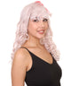 Women's 19" Wavy Soft Pink Lace Wig with Bangs - Women's Lace Wig with Bow | Nunique