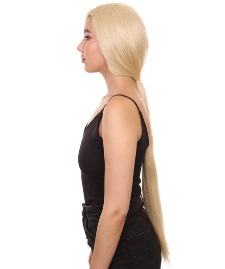 Hailey Women's Extra Long Length Lace Front Straight Hair With Bangs - Adult Fashion Wigs | Nunique