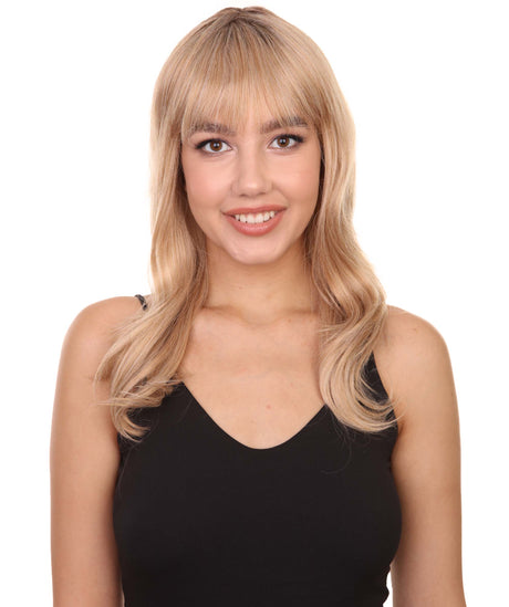 Adult Women's 19" Inch Long Length Wavy Side Back Lace Natural Blonde Hairline Icon Beauty Wig, 100% Heat Resistant Fibers, Perfect for your Everyday Wear and Styling to your Expectations! -   Wigs,  | NU