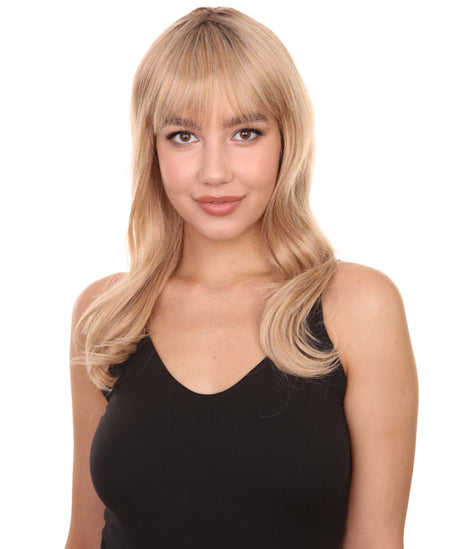 Adult Women's 19" Inch Long Length Wavy Side Back Lace Natural Blonde Hairline Icon Beauty Wig, 100% Heat Resistant Fibers, Perfect for your Everyday Wear and Styling to your Expectations! -   Wigs,  | NU