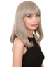 Adult Women's 12" Inch Medium Length Straight Side/Back Lace Natural Blonde Bangs Hairline Beauty Wig, 100% Heat Resistant Fibers, Perfect for your Everyday Wear and Styling to your Expectations! -   Wig,  | NU