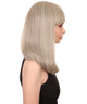 Adult Women's 12" Inch Medium Length Straight Side/Back Lace Natural Blonde Bangs Hairline Beauty Wig, 100% Heat Resistant Fibers, Perfect for your Everyday Wear and Styling to your Expectations! -   Wig,  | NU