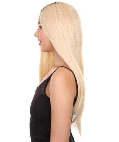 Jackie Women's Long Length Lace Front Straight With Dark Roots - Adults Fashion Wigs | Nunique