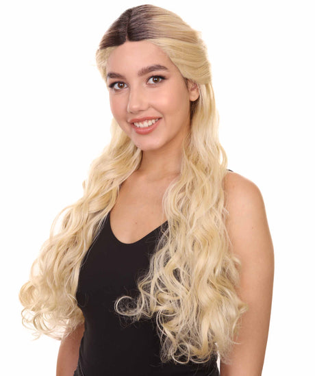 Hayden Women's Long Length Lace Front Wavy Half updo - Adult Fashion Wigs | Nunique