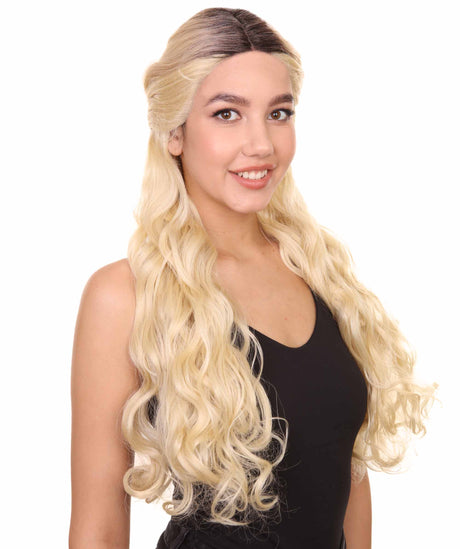 Hayden Women's Long Length Lace Front Wavy Half updo - Adult Fashion Wigs | Nunique