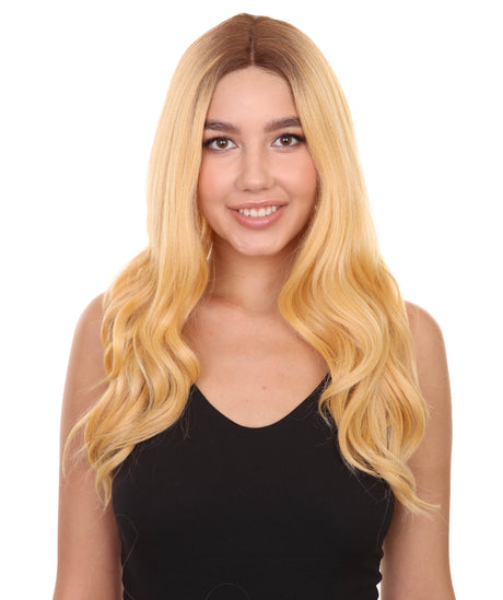 Cady Women's Long Length Lace Front Wavy With Dark Roots - Adults Fashion Wigs | Nunique