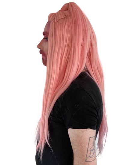 Steph - Women's 30" In. Lace Front - Electro Pop Pink Updo Wig | Nunique