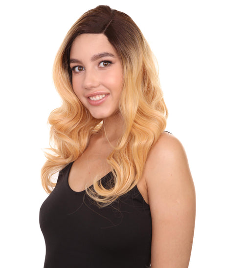 Bronte Women's Long Length Lace Front Wavy With Dark Roots - Adult Fashion Wigs | Nunique