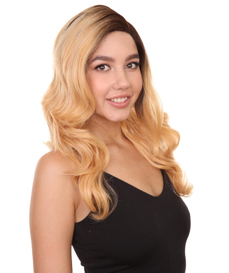 Bronte Women's Long Length Lace Front Wavy With Dark Roots - Adult Fashion Wigs | Nunique
