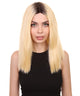 Khlo Women's Mid Length Lace Front Straight Hair With Dark Roots - Adult Fashion Wigs | Nunique