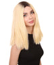 Khlo Women's Mid Length Lace Front Straight Hair With Dark Roots - Adult Fashion Wigs | Nunique