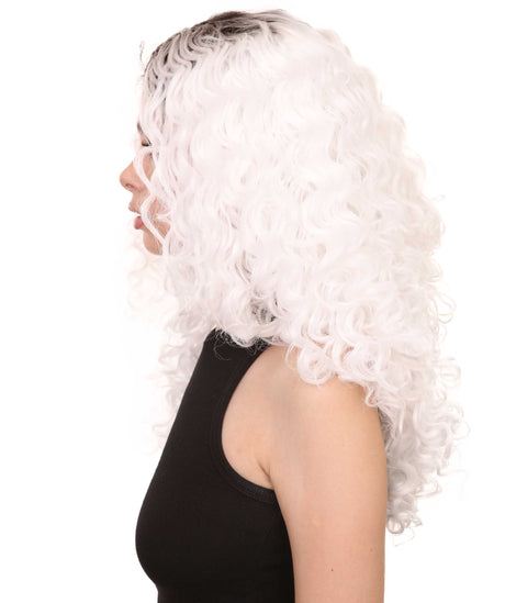 Cassie Women's Shoulder Length Lace Front Curly With Dark Roots - Adults Fashion Wig | Nunique