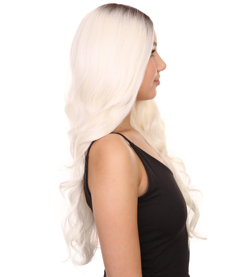 Scarlett Women's Long Length Lace  Front Wavy Dark Roots - Adult Fashion Wigs | Nunique