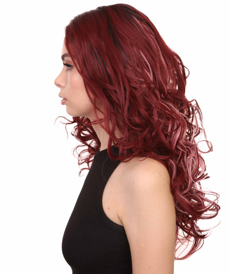 Demi Women's Long Length Lace Front Wavy With Dark Roots - Adult Fashion Wigs | Nunique
