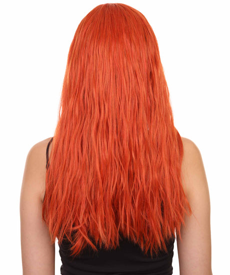 Freya Adult Women's 20" Inch Long Length Straight 1/4x13 Lace Natural Deep Red Hairline Beauty Wig with Bangs, 100% Heat Resistant Fibers, Perfect for your Everyday Wear and Styling to your Expectations! -   Wig,  | NU