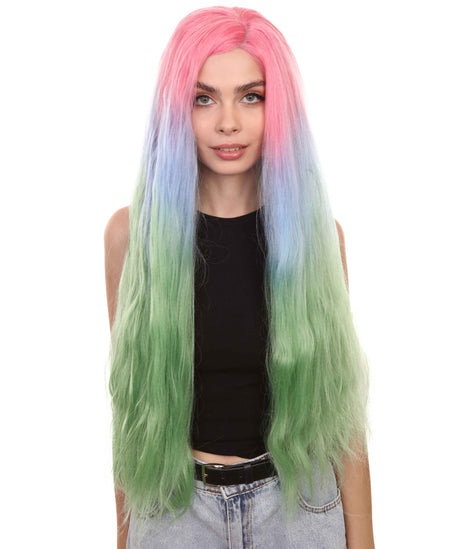 Cara Women's Long Waterfall Lace Front with Crimped Texture - Adults Fashion Wigs | Nunique