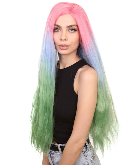 Cara Women's Long Waterfall Lace Front with Crimped Texture - Adults Fashion Wigs | Nunique