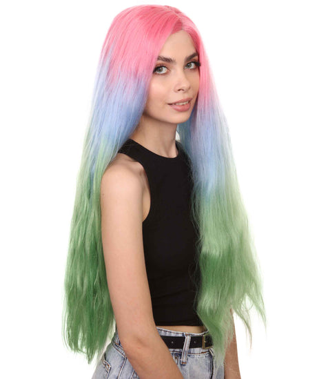 Cara Women's Long Waterfall Lace Front with Crimped Texture - Adults Fashion Wigs | Nunique