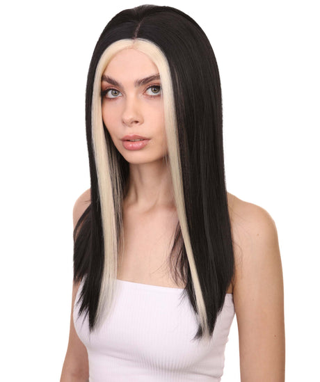 Adult Women's 18" Inch Long Length Straight 4x4 Lace Front Natural Black Blonde Highlight Icon Beauty Wig, 100% Heat Resistant Fibers, Perfect for your Everyday Wear and Styling to your Expectations -   Wig, Straight | NU