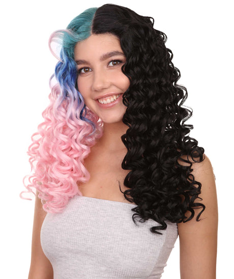 Double Rainbow - Women's Two Tone Lace front Curls with Heart Curled Bangs