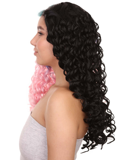 Double Rainbow - Women's Two Tone Lace front Curls with Heart Curled Bangs