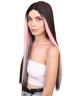 Adult Women's 26" Inch Long Length Straight 360 Lace Front Natural Black Pink Highlight Icon Beauty Wig, 100% Heat Resistant Fibers, Perfect for your Everyday Wear and Styling to your Expectations! -   ,  | NU
