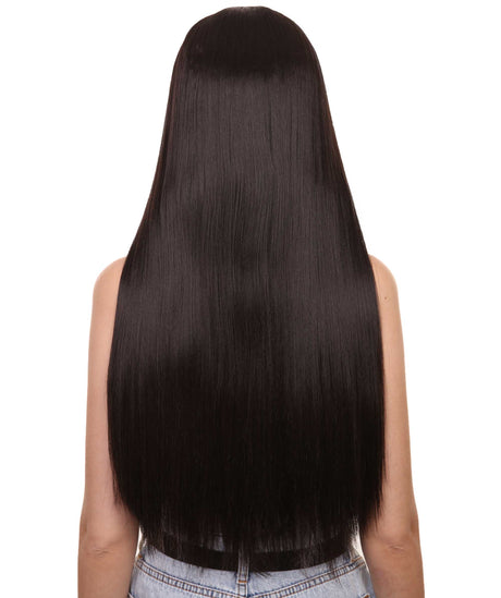 Adult Women's 26" Inch Long Length Straight 360 Lace Front Natural Black Pink Highlight Icon Beauty Wig, 100% Heat Resistant Fibers, Perfect for your Everyday Wear and Styling to your Expectations! -   ,  | NU