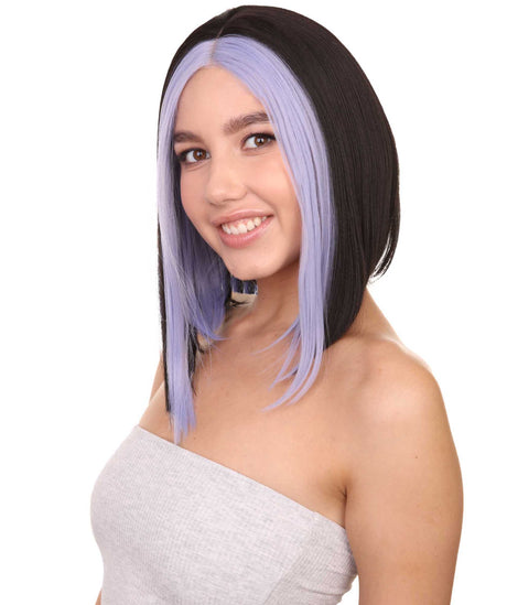 Astrid Nunique Adult Women's 13" Inch Medium Length Straight 4x4 Lace Front MultiColor E-Girl Gamer Wig, 100% Heat Resistant Fibers, Perfect for your Everyday Wear and Styling to your Expectations! -   Wig,  | NU