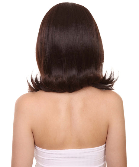 Peyton Adult Women's 12" Inch Medium Length Straight 4x4 Lace Front Natural Brown Hairline Icon Beauty Wig, 100% Heat Resistant Fibers, Perfect for your Everyday Wear and Styling to your Expectations! -   Wig,  | NU