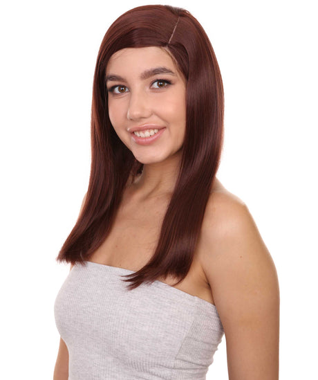 Aspen Adult Women's 18" Inch Long Length Straight 360 Lace Front Natural Brown Hairline Icon Beauty Wig, 100% Heat Resistant Fibers, Perfect for your Everyday Wear and Styling to your Expectations! -   Wig,  | NU