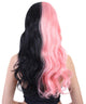 Women's Long Two Tone Curls with Pink Ribbons -  Halloween Wigs | HPO