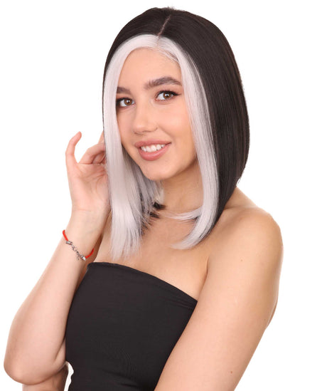 Astrid Nunique Adult Women's 13" Inch Medium Length Straight 4x4 Lace Front MultiColor E-Girl Gamer Wig, 100% Heat Resistant Fibers, Perfect for your Everyday Wear and Styling to your Expectations! -   Wig,  | NU