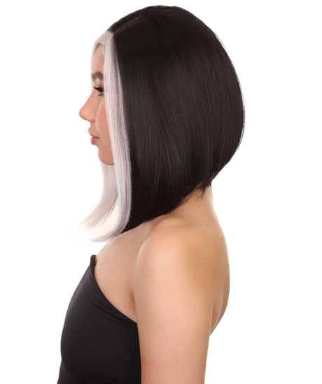 Astrid Nunique Adult Women's 13" Inch Medium Length Straight 4x4 Lace Front MultiColor E-Girl Gamer Wig, 100% Heat Resistant Fibers, Perfect for your Everyday Wear and Styling to your Expectations! -   Wig,  | NU