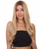 Aurelia Women's Long Length Lace Front Wavy Hair With Dark Roots - Adult Fashion Wigs | Nunique