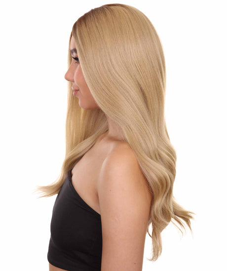 Aurelia Women's Long Length Lace Front Wavy Hair With Dark Roots - Adult Fashion Wigs | Nunique