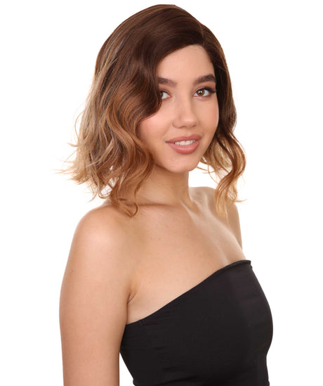 CoCo Women's Shoulder Length Lace Front Wavy With Bangs - Adults Fashion | Nunique