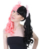 Women's Long Two Tone Curls with Pink Ribbons -  Halloween Wigs | HPO