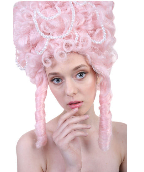 Women's Baroque Marie Antoinette Aristocrat Wig with Faux Pearl Strings - Adult Historical Wigs | HPO
