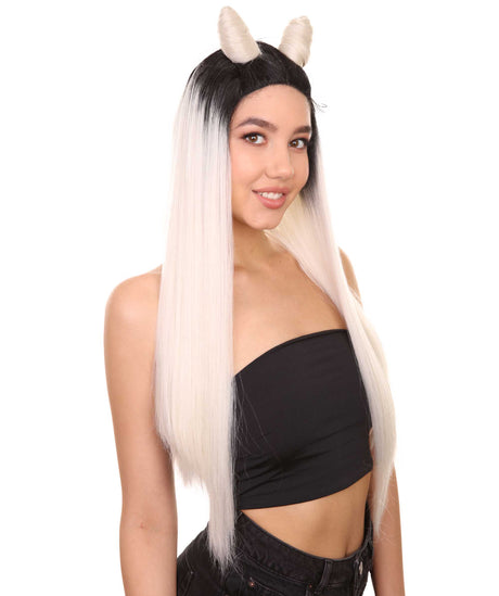 Pia Women's Long Length Lace Front Straight Hair With Tight Buns - Adult Fashion Wigs | Nunique