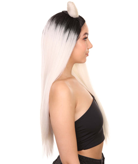 Pia Women's Long Length Lace Front Straight Hair With Tight Buns - Adult Fashion Wigs | Nunique