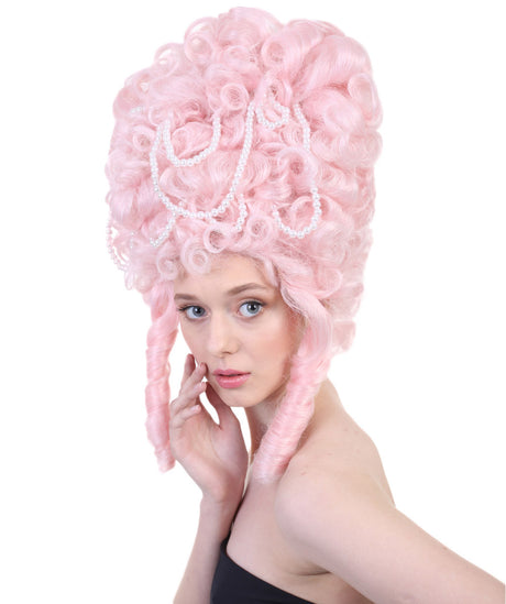 Women's Baroque Marie Antoinette Aristocrat Wig with Faux Pearl Strings - Adult Historical Wigs | HPO