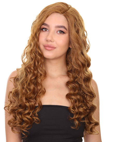 Melisande. Nunique Adult Women's 28" Inch Extra Long Length Curly C-Part Lace Natural Brown Grace Undoing Character Wig, 100% Heat Resistant Fibers, Perfect for Styling to your Expectations! -   ,  | NU