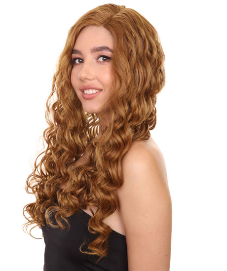 Melisande. Nunique Adult Women's 28" Inch Extra Long Length Curly C-Part Lace Natural Brown Grace Undoing Character Wig, 100% Heat Resistant Fibers, Perfect for Styling to your Expectations! -   ,  | NU