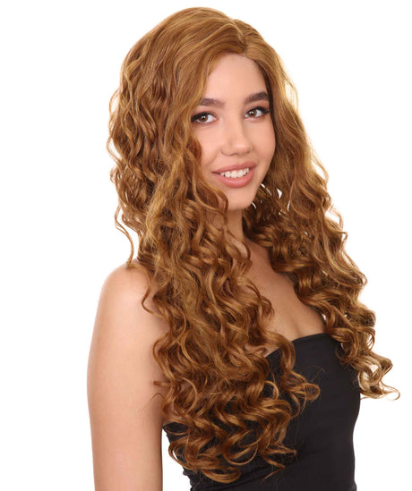 Melisande. Nunique Adult Women's 28" Inch Extra Long Length Curly C-Part Lace Natural Brown Grace Undoing Character Wig, 100% Heat Resistant Fibers, Perfect for Styling to your Expectations! -   ,  | NU
