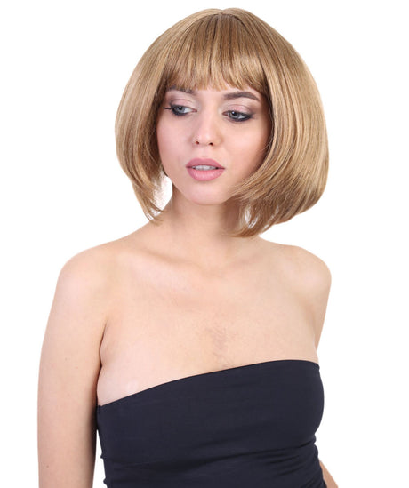 Anna Straight Brunette Bob with Bangs - Cosplay Halloween Wigs | HPO