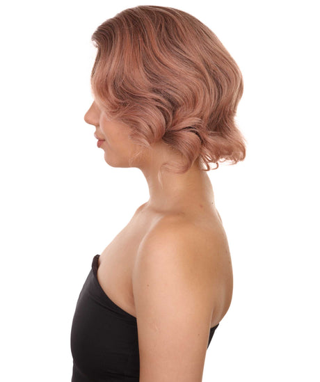 Nunique Adult Women's 10" Inch Short Length Straight C-Part Lace Natural Brown 40's Wave Beauty Wig, 100% Heat Resistant Fibers, Perfect for your Everyday Wear and Styling to your Expectations! -   Wig,  | NU