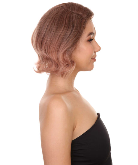Nunique Adult Women's 10" Inch Short Length Straight C-Part Lace Natural Brown 40's Wave Beauty Wig, 100% Heat Resistant Fibers, Perfect for your Everyday Wear and Styling to your Expectations! -   Wig,  | NU