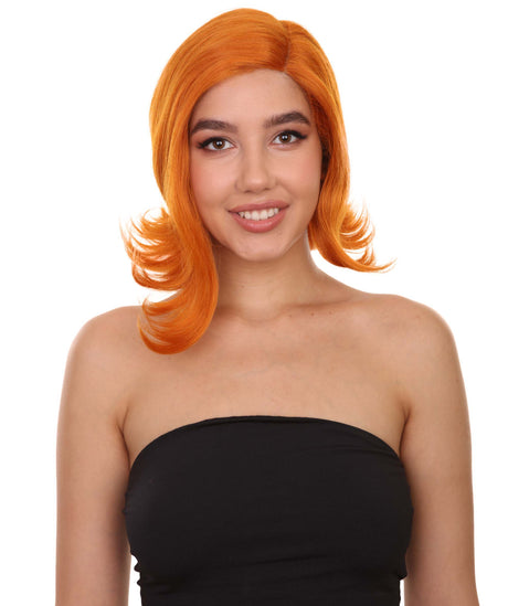 Beth Adult Women's 11" Inch Short Length Straight C-Part Lace Natural Orange Chess Character Beauty Wig, 100% Heat Resistant Fibers, Perfect for your Everyday Wear and Styling to your Expectations! -   ,  | NU