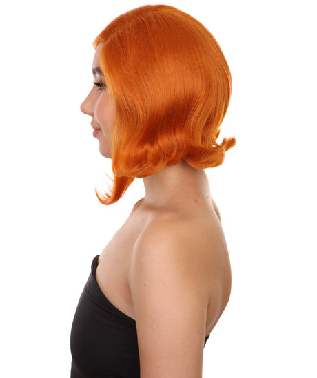 Beth Adult Women's 11" Inch Short Length Straight C-Part Lace Natural Orange Chess Character Beauty Wig, 100% Heat Resistant Fibers, Perfect for your Everyday Wear and Styling to your Expectations! -   ,  | NU