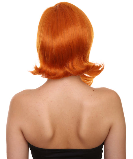 Beth Adult Women's 11" Inch Short Length Straight C-Part Lace Natural Orange Chess Character Beauty Wig, 100% Heat Resistant Fibers, Perfect for your Everyday Wear and Styling to your Expectations! -   ,  | NU